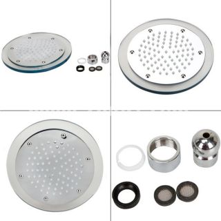 inch Toughened Glass Round LED Rainfall Shower Head with 