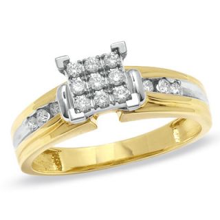CT. T.W. Composite Diamond Engagement Ring in 14K Two Tone Gold 
