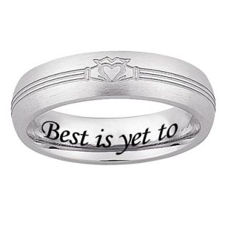 Engraved Ladies 5mm Stainless Steel Claddagh Band   View All 