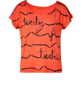 Twenty8twelve Inferno Orange Printed T Shirt Findley  Damen  T 