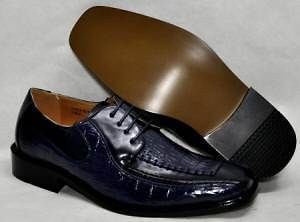 Antonio Cerrelli Elite Mens Oxford Dress Shoes Navy Sz 9.5 NIB