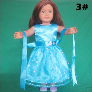   Blue Butterfly Dress outfit for American Girl 18 Doll Clothes A003