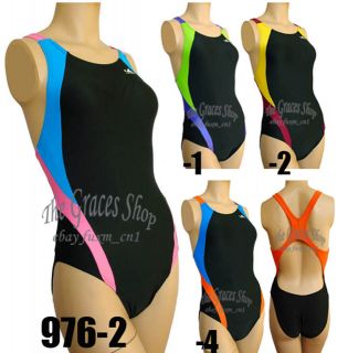 Girls Colorful One Piece Training Racing Swim Bathing Pool Suit 