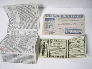 Vintage 1940s Greyhound Bus Lines Ticket + Envelope