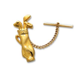 Golf Bag Tie Tac with Chain in 18K Gold Plate   Clearance   Zales