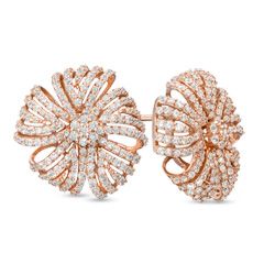 CT. T.W. Diamond Pinwheel Earrings in Rose Sterling Silver   Zales