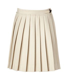 Mulberry The Polly Push Lock Winter White Herringbone Wool Skirt 