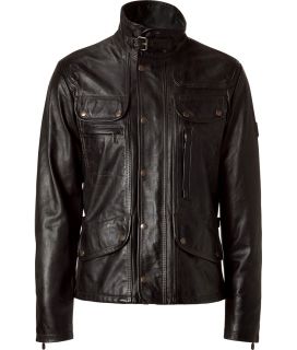 Belstaff Antique Black Maple Leather Jacket  Herren  Jacken 
