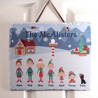 4417   Winter Family Personalized Slate Plaque 