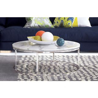 smart round marble top coffee table in accent tables  CB2