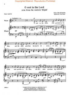 Look inside O Rest in the Lord (from Elijah)   Sheet Music Plus