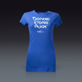 Junior Girls UEFA Euro 2012 Creating History Ukraine Licensed T Shirt 