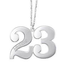 Personalized Name and Number Pendant in Sterling Silver (8 Characters 
