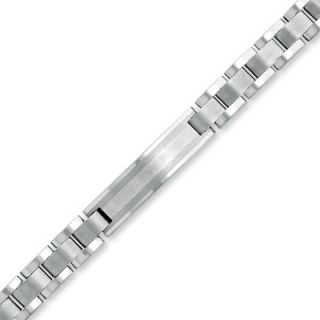 Mens Titanium and Sterling Silver ID Bracelet   Clearance   Zales