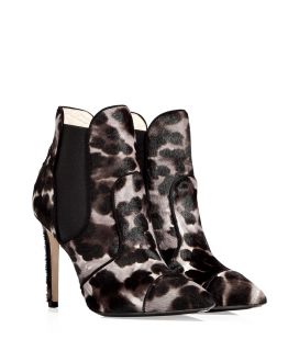 Emilio Pucci Chocolate/Mauve Pointed Pony Hair Ankle Boots  Damen 