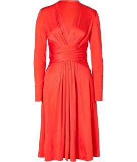 Issa Tomato Wrap Silk Jersey Dress  Damen  Kleider  