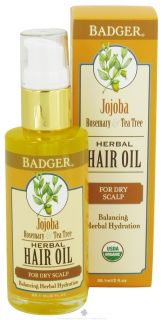 Buy Badger   Hair Oil Herbal For Dry Scalp Jojoba, Rosemary & Tea Tree 