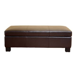 Gallo Large Leather Flip Top Storage Ottoman at Brookstone—Buy Now