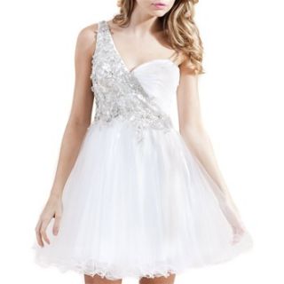 Forever Unique Ivory Evie One Shoulder Prom Dress