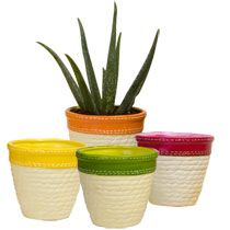 Home Floral Supplies & Decor Vases, Bowls & Containers Ceramic Rattan 