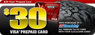 30 Visa Prepaid Card With Purchase of 4 BFGoodrich All Terrain T/A KO 