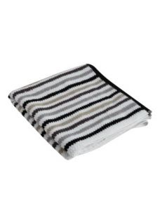 Home Homeware Bathroom Textured Stripe Cotton Towels in Black
