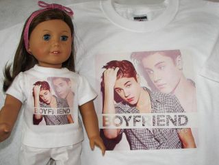 JUSTIN BIEBER BOYFRIEND T shirt, American Girl Doll and/or GIRLS size 