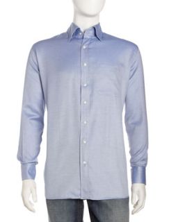 Micro Check Dress Shirt, Navy   