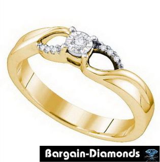 diamond eternal love promise ring white .06 carat 925 yellow 
