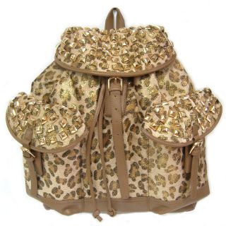 studs studded spikes spiked bag glitter leopard backpacks bookbags 