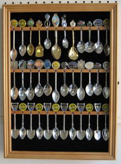 36 Spoon Display Case Rack Wall Cabinet Shadow Box, Glass Door, SP01 