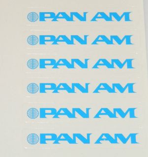 18 PAN AM ( PAN AMERICAN AIRWAYS ) LIGHT BLUE STICKERS 2.1/2 INCH 
