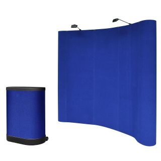 ft Blue Pop Up Trade Show Display Booth Podium Case Portable 
