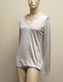 630 NEW Authentic GUCCI Mens Silk Sweater V Neck sz XL Beige