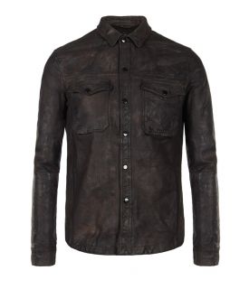 Ruin Leather Shirt, Men, Leathers, AllSaints Spitalfields