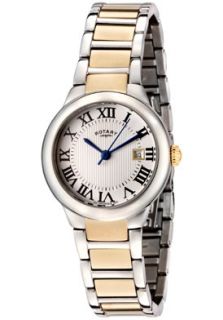 Rotary LB02525/01 Watches,Womens Silver Textured Dial Two Tone 