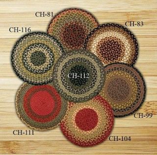 Braided Chair Pad Set   Choose from Set of (4) or (6)   Available in 8 