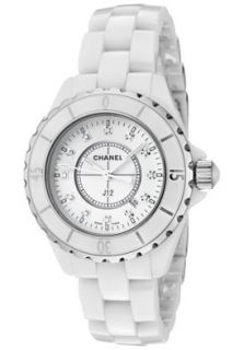 Chanel H1628 Watches,Womens J12 White Diamond White Lacquered Dial 