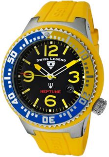 SWISS LEGEND 21848P 01 YBL Watches,Mens Neptune Black Dial Yellow 