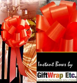 10 ORANGE WEDDING PULL PEW BOWS GIFT BASKETS RIBBON DECORATIONS PARTY 