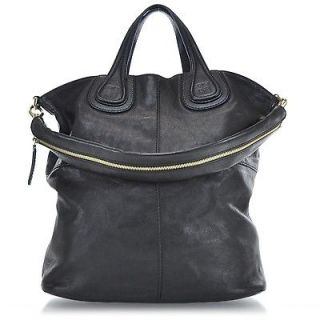 GIVENCHY Leather NIGHTINGALE Tote Bag Purse Black
