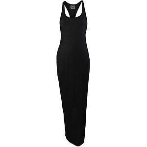WOMEN LONG MAXI TANK TOP DRESS WITH RACER BACK BLACK SMALL (SALE)