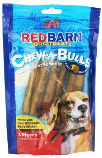 Redbarn   Chew A Bulls Dog Chews 6 in. Beefy Flavor   3 Pack