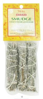 Buy Triloka   Global Shaman Smudge Mini Sage, Cedar, Lavender   3 Pack 