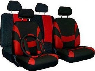 RED BLACK XTREME CAR TRUCK SUV NEW SEAT COVERS PKG & MORE #4
