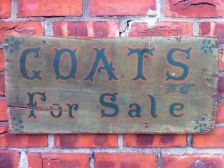   Double Sided Vintage Farm Sign With Original Paint GOATS FOR SALE