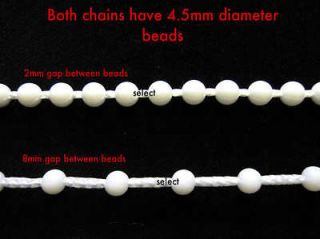 Roller blind beaded chain cord white plastic bead part