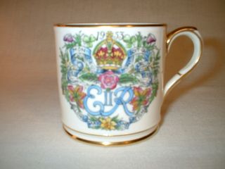  Coronation Queen Elizabeth II Hanover Pottery Burslem Mug Cup & Plate