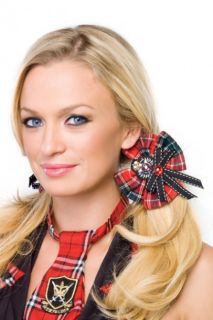 Home / PLAID SCHOOL GIRL HAIR BOWS WITH CREST APPLIQUE
