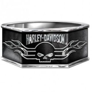 Harley Davidson® Silver Skull Mens Ring Size 9 by the Franklin Mint 